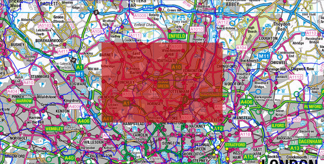 North London City Street Map - Digital Download – ukmaps.co.uk
