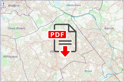 North West London City Street Map - Digital Download