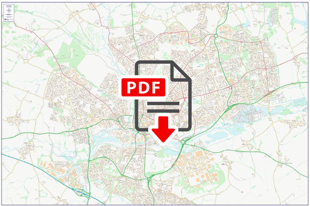 Central Northampton City Street Map Digital Download Ukmaps Co Uk   NorthamptonStreetMap 