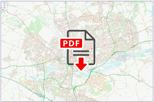 Central Northampton City Street Map - Digital Download