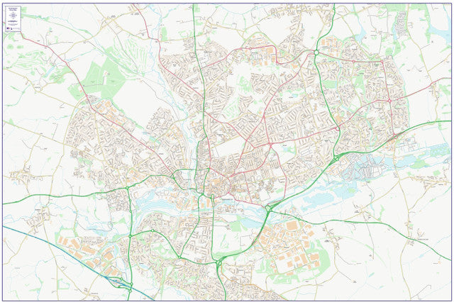 Central Northampton City Street Map - Digital Download