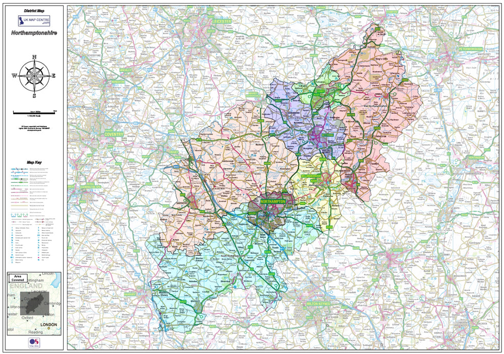 Printable Map Of Northamptonshire