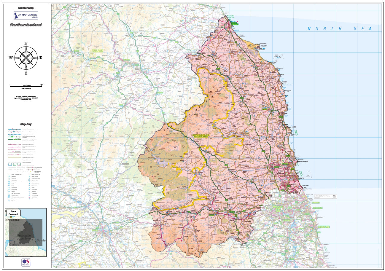 Northumberland County Map - Digital Download