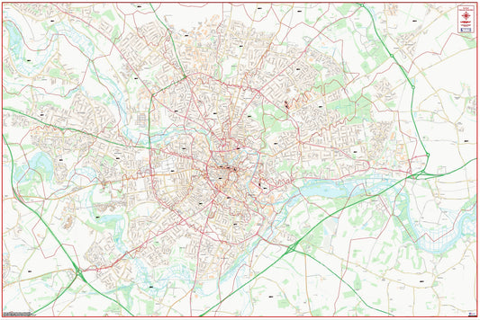 Central Norwich Postcode City Street Map - Digital Download