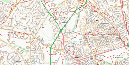Central Nottingham Postcode City Street Map - Digital Download – ukmaps ...