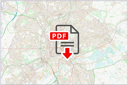 Central Nottingham City Street Map - Digital Download