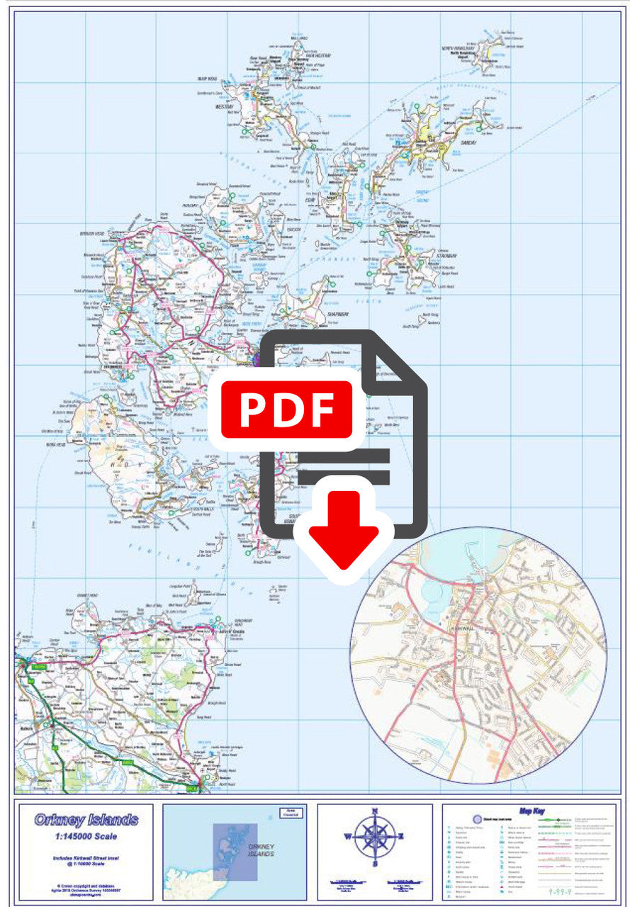 Orkney Islands Map - Digital Download