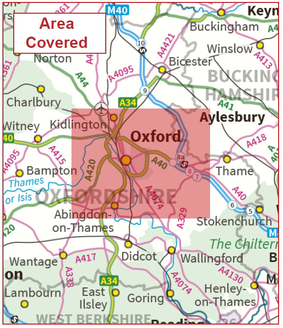 Postcode City Sector Map - Oxford - Digital Download