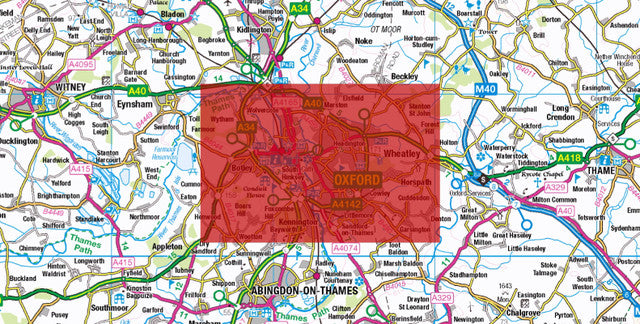 Central Oxford City Street Map - Digital Download