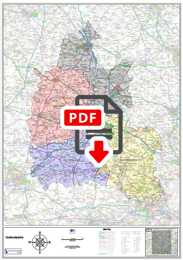 Oxfordshire County Boundary Map Digital Download Ukmaps co uk Oxfordshire County Boundary Map Digital Download Ukmaps co uk