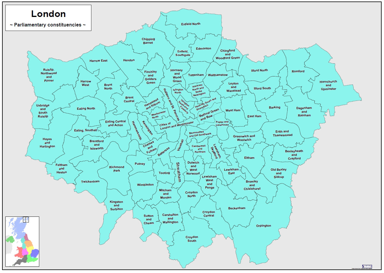 Regional UK Parliamentary Maps - London - Digital Download – ukmaps.co.uk