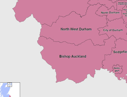 Regional UK Parliamentary Maps - North East of England - Digital Download
