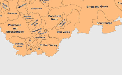 Regional UK Parliamentary Maps - Yorkshire & Humberside - Digital Download