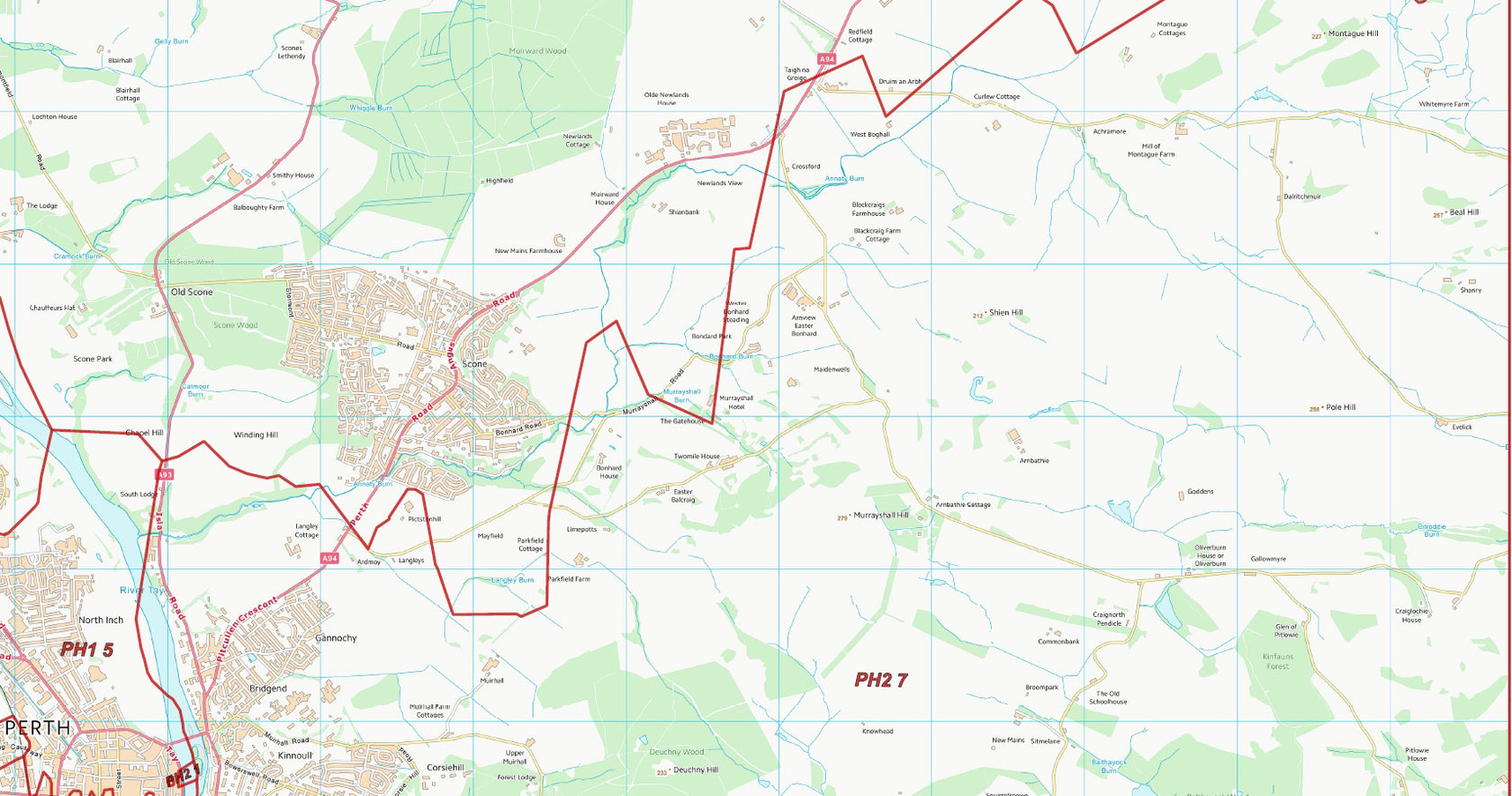 Postcode City Sector Map - Perth - Digital Download – ukmaps.co.uk