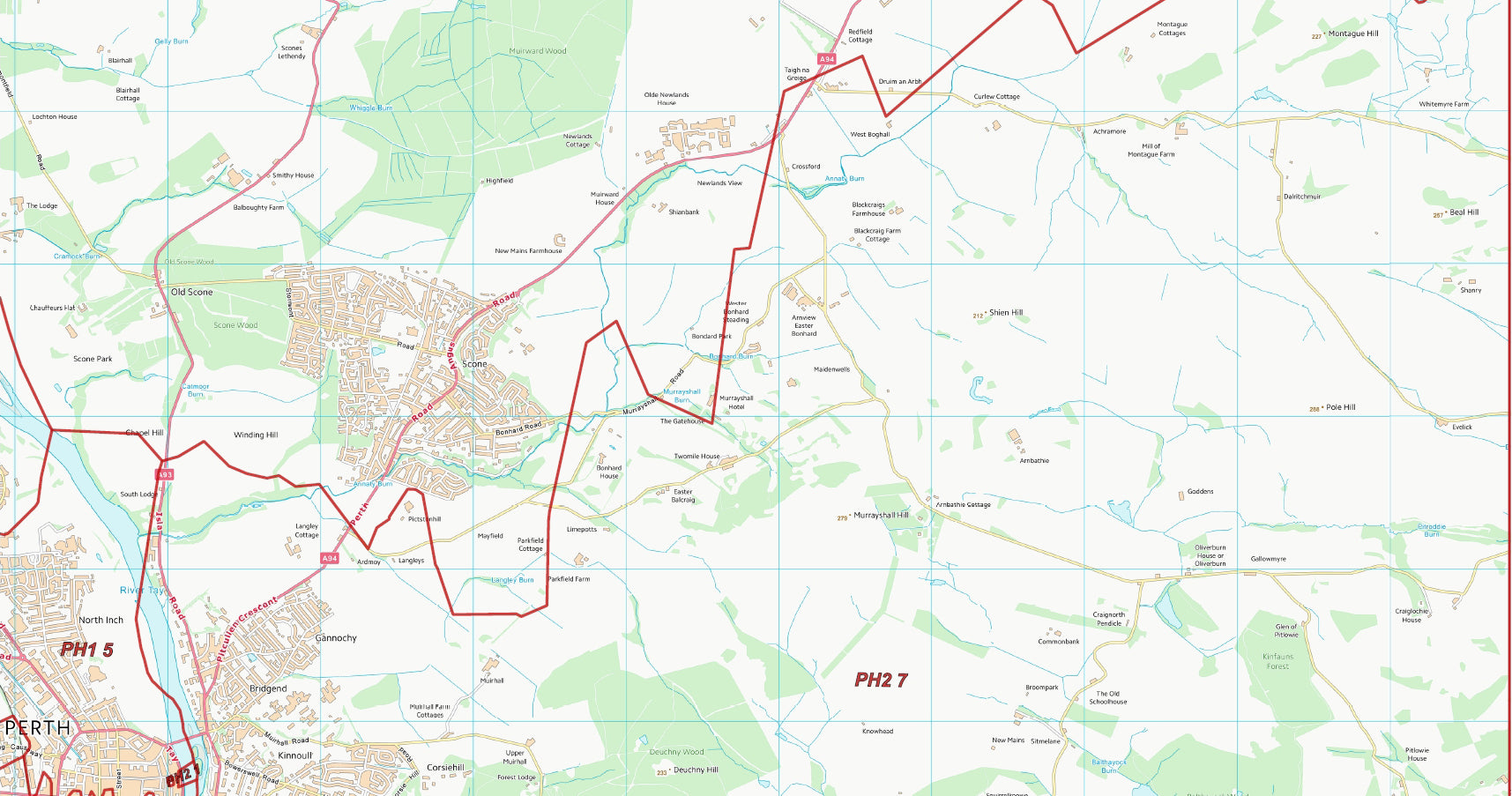 Postcode City Sector Map - Perth - Digital Download – ukmaps.co.uk