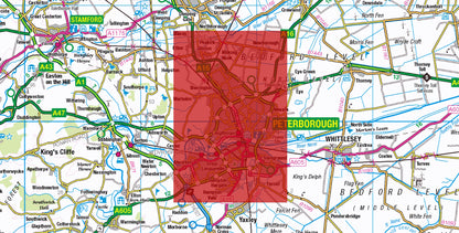 Central Peterborough Postcode City Street Map - Digital Download