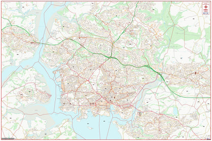 Central Plymouth Postcode City Street Map - Digital Download
