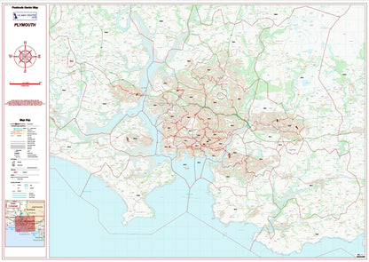 Postcode City Sector Map - Plymouth - Digital Download