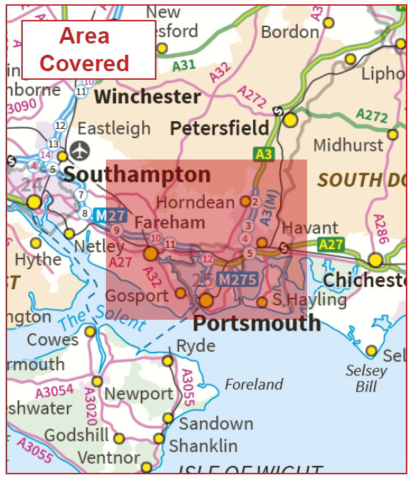 Postcode City Sector Map - Portsmouth - Digital Download – ukmaps.co.uk