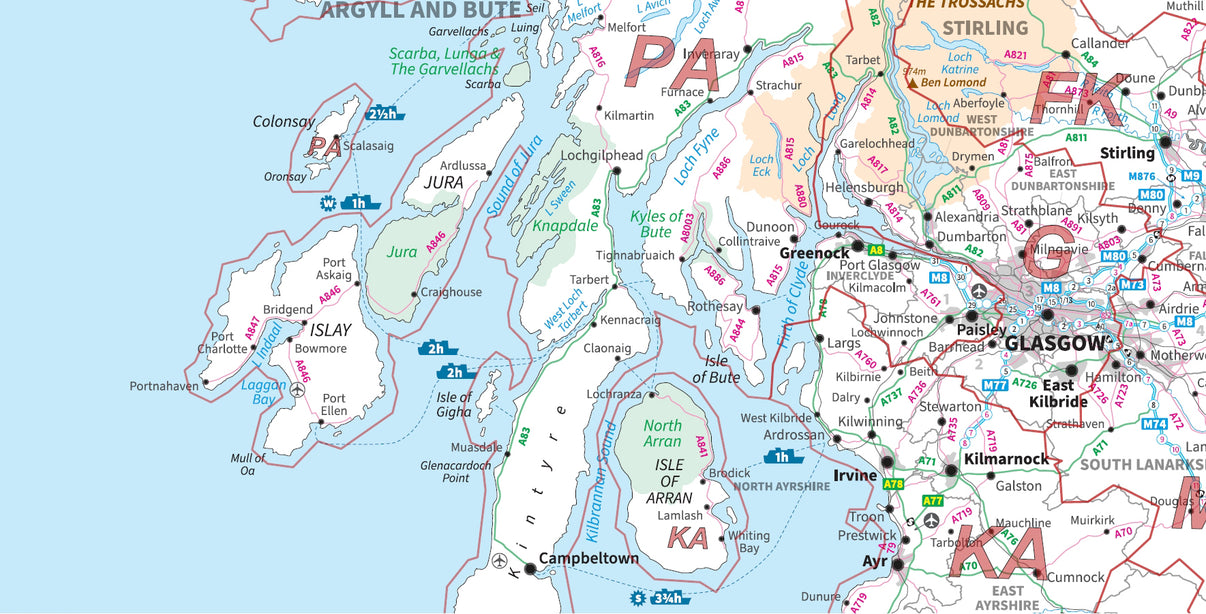 Postcode Area 2 - Scotland - Digital Download – ukmaps.co.uk