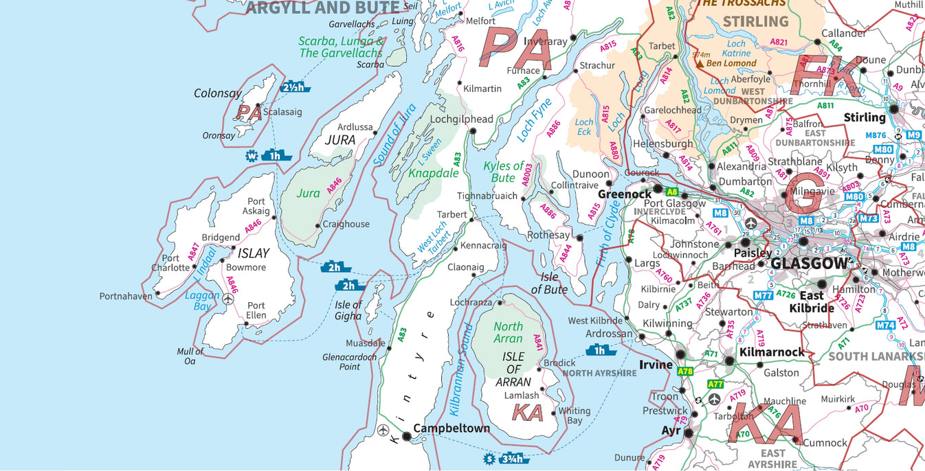 Postcode Area 2 - Scotland - Digital Download – ukmaps.co.uk