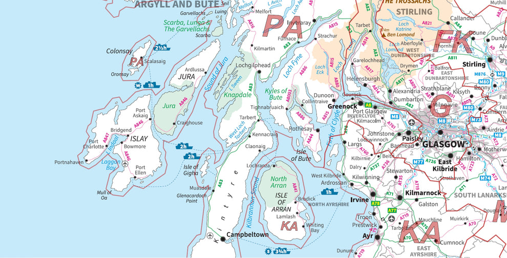 Postcode Area 2 - Scotland - Digital Download – ukmaps.co.uk