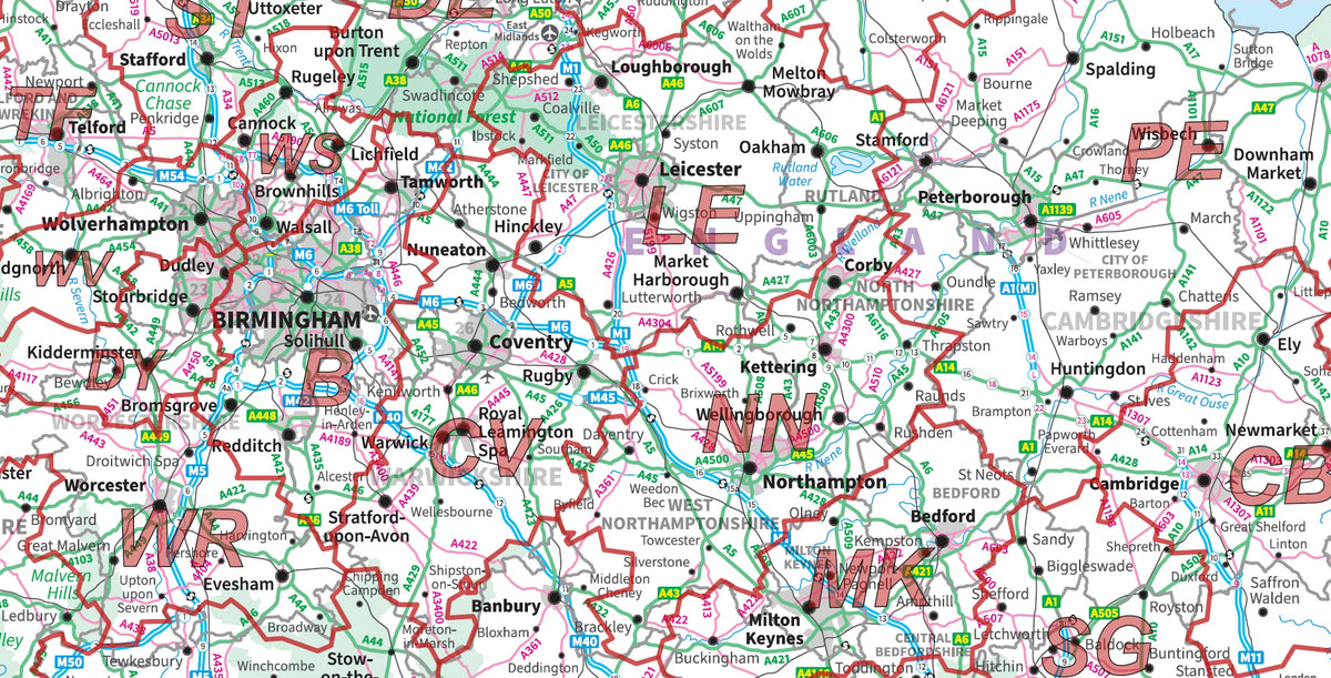 W1p Postcode Map Postcode Area 4 - Southern England & Wales - Digital Download – ukmaps ...