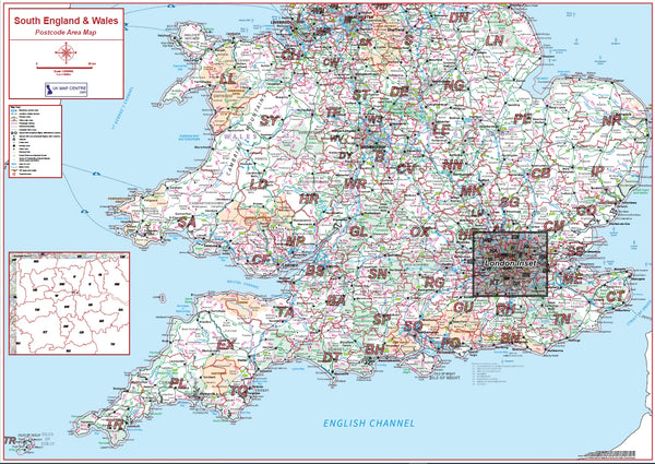 Postcode Area 4 - Southern England & Wales - Digital Download – ukmaps ...