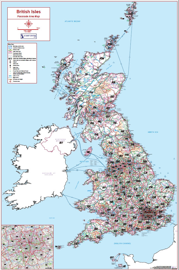 Postcode Area 7 - British Isles - Digital Download – Ukmaps.co.uk