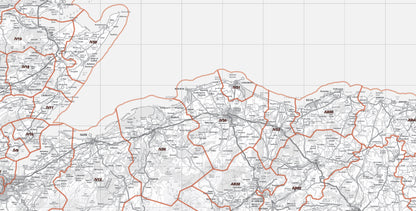 Postcode District Map 1 - North Scotland, Orkney & Shetland - Digital Download