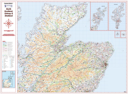 Postcode District Map 1 - North Scotland, Orkney & Shetland - Digital Download