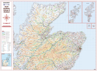 Postcode District Map 1 - North Scotland, Orkney & Shetland - Digital ...