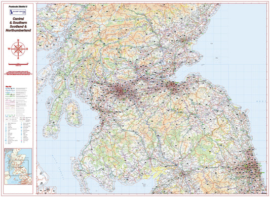 Postcode District Map 3 - Southern Scotland & Northumberland