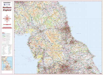 Postcode District Map 4 - Northern England - Digital Download – ukmaps ...