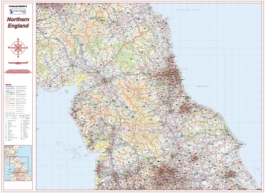 Postcode District Map 4 - Northern England - Digital Download