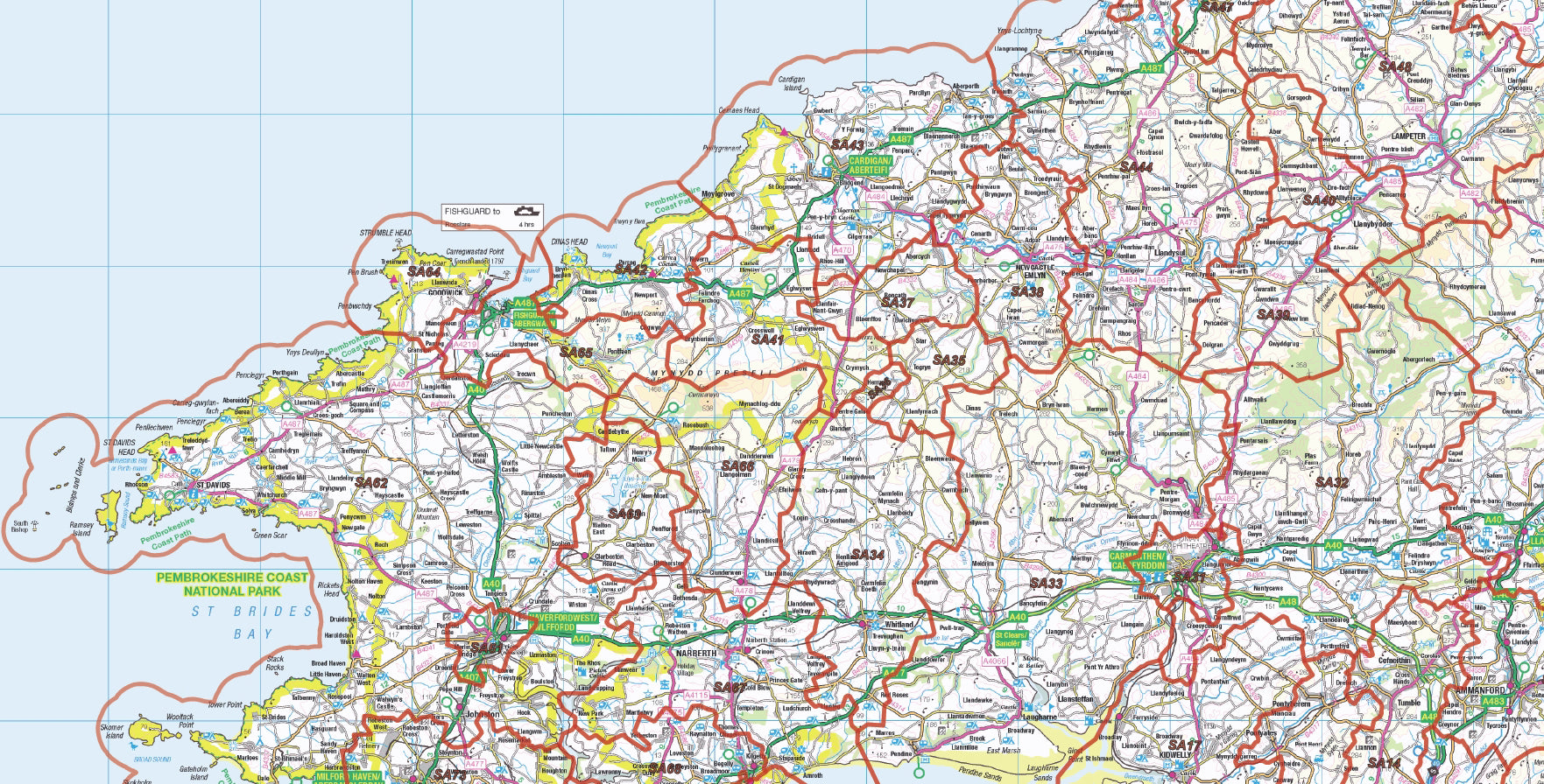 Postcode District Map 6 - Wales & West Midlands - Digital Download ...