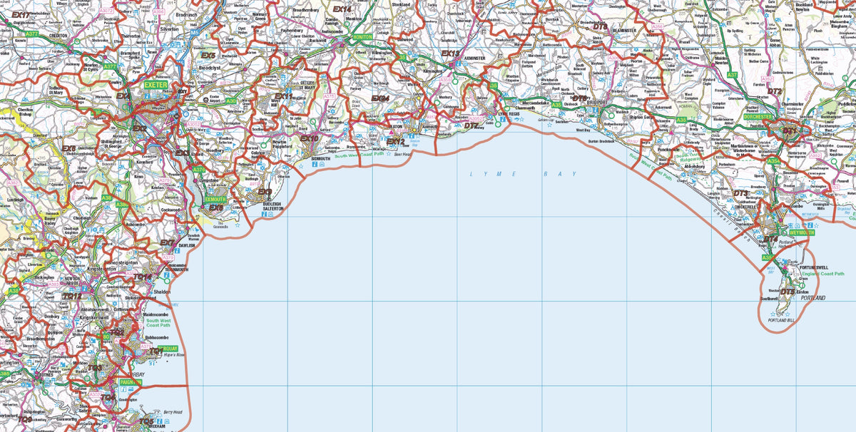 South West England Postcode District Map | PDF Download | UK Maps ...