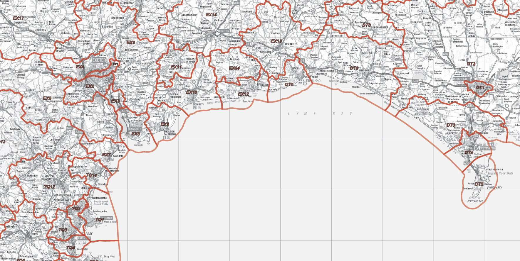 South West England Postcode District Map | PDF Download | UK Maps ...