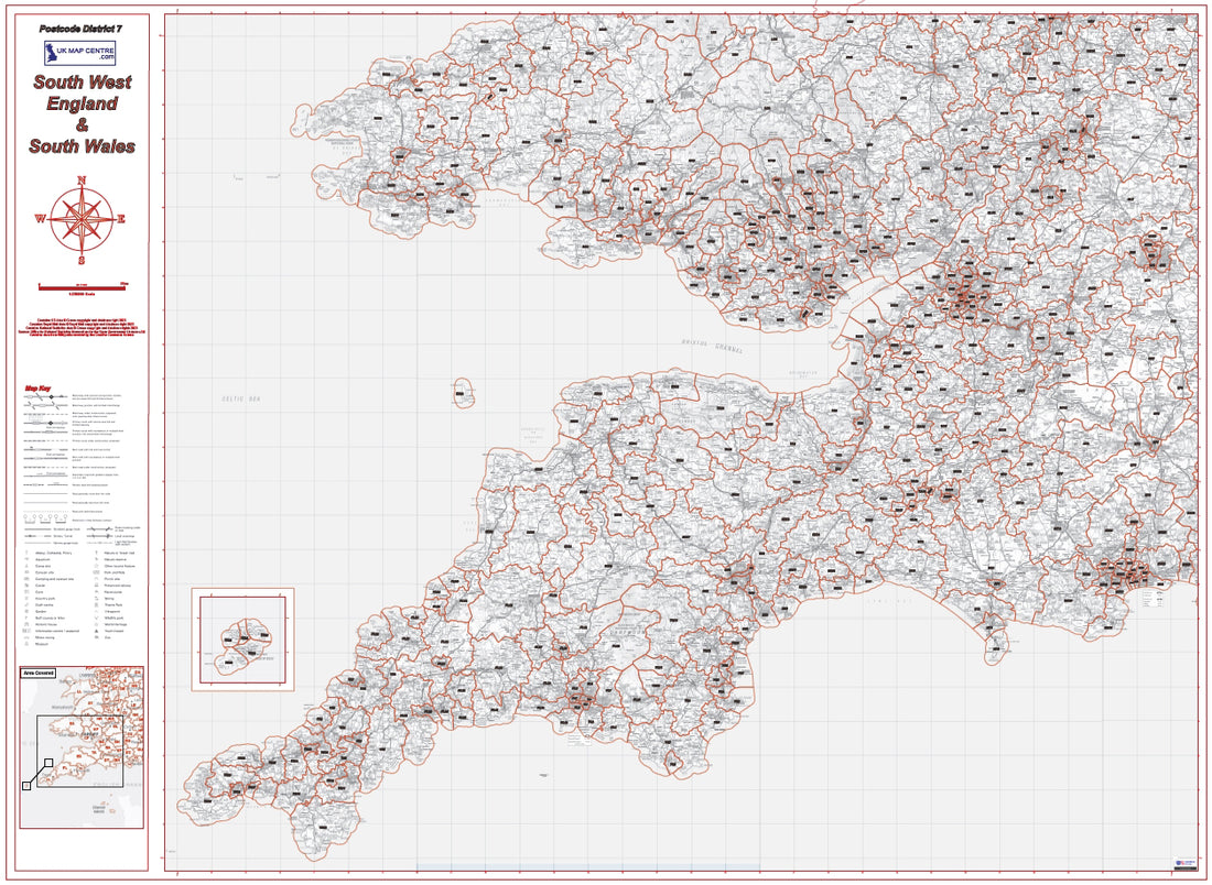 South West England Postcode District Map | PDF Download | UK Maps ...