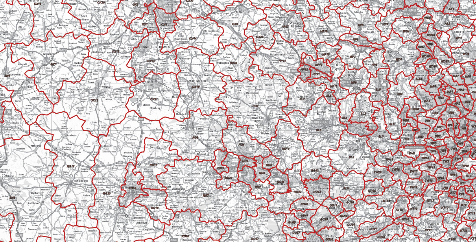 Postcode District Map 8 - South East England - Digital Download ...