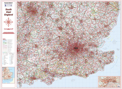 Postcode District Map 8 - South East England - Digital Download ...