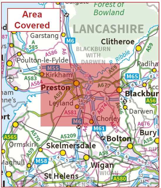 Postcode City Sector Map Preston Digital Download ukmaps.co.uk
