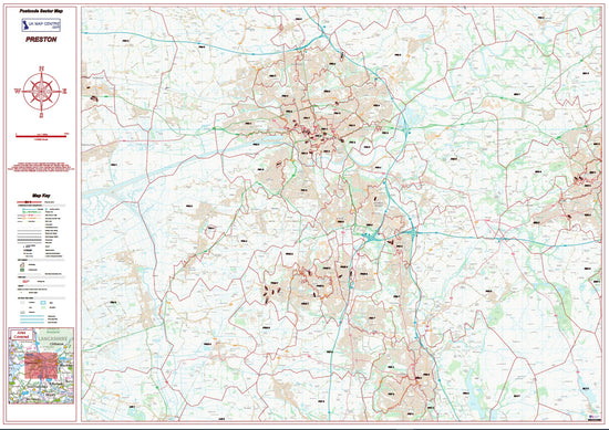 Postcode City Sector Map - Preston - Digital Download – ukmaps.co.uk