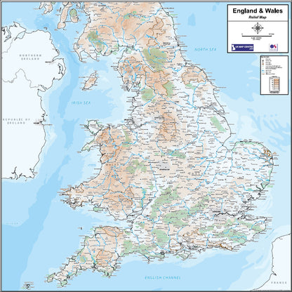 Relief Map 6 - England & Wales - Digital Download