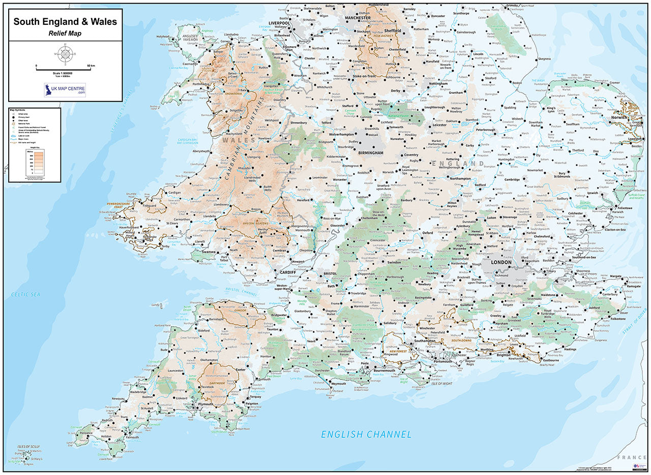 Southern England Wales Relief Map Terrain Elevation OS PDF southern-england-wales-relief-map-terrain-elevation-os-pdf