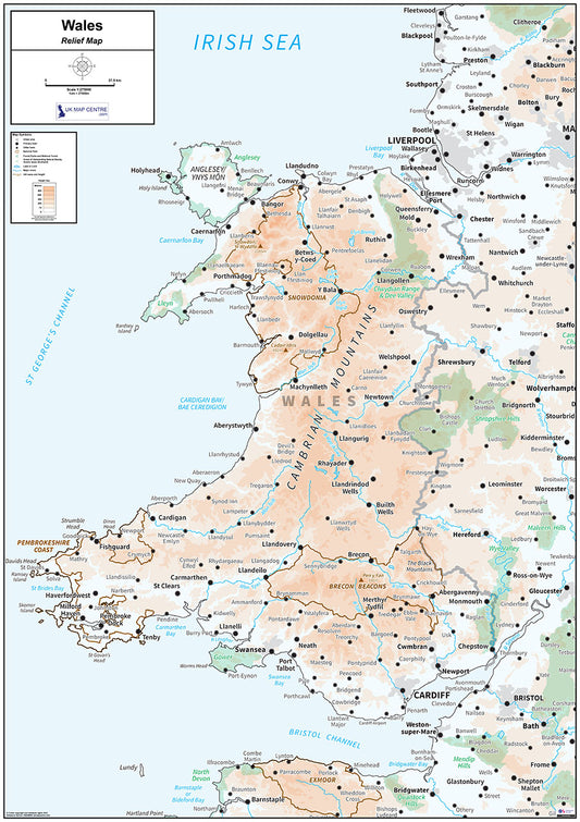 Relief Map 5 - Wales - Digital Download