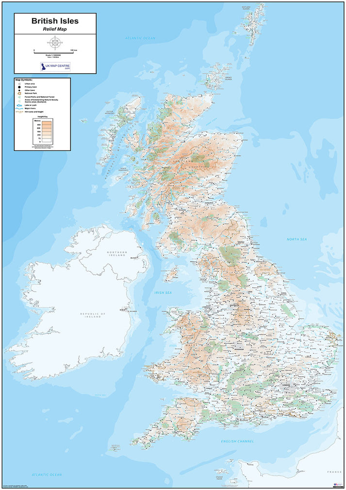 Relief Map 7 - The British Isles - Digital Download – ukmaps.co.uk