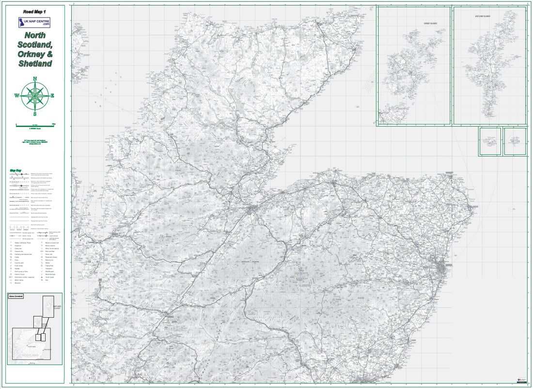 Road Map 1 - Northern Scotland, Orkney & Shetland - Digital Download ...