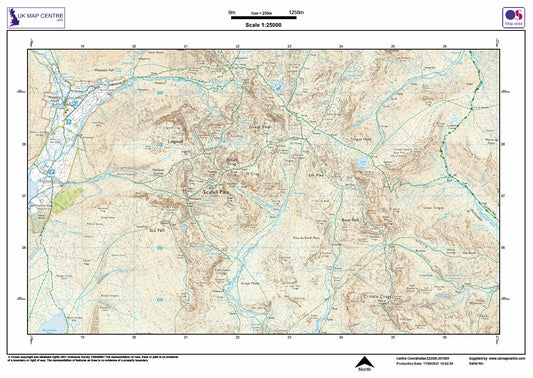 Scafell Pike 25k A3 - OS Walking Map Download