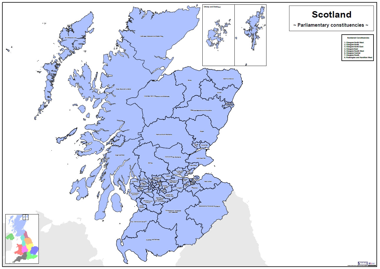 Regional UK Parliamentary Maps - Scotland - Digital Download